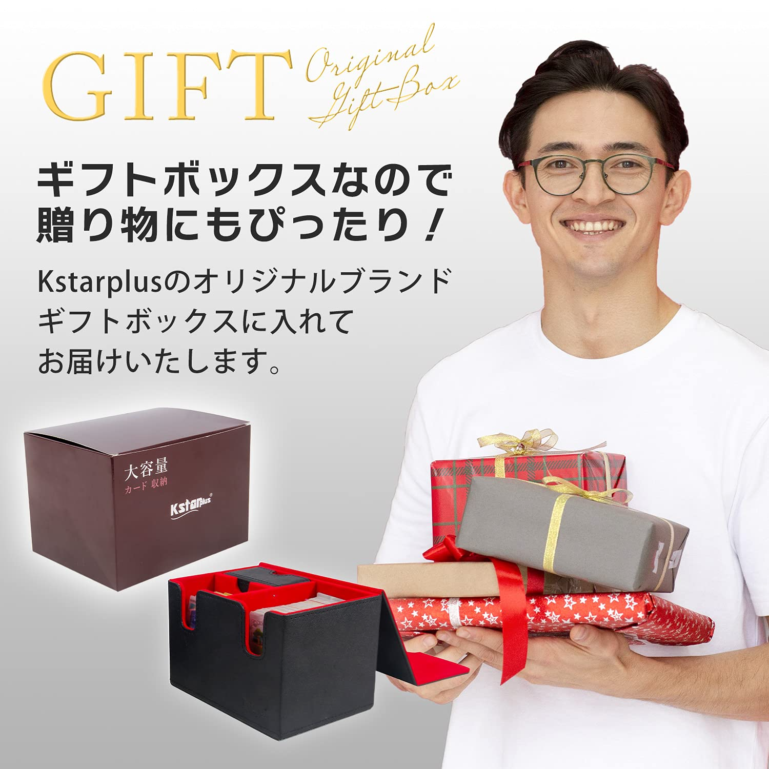 マグネット式カードケース 大容量 デッキケース レザー ブラック/ブルー マグネット式カードケース 大容量 デッキケース レザー ブラック